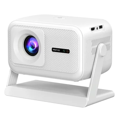 MX10 Mini-Beamer 4K 1080P 400 ANSI Lumen Bluetooth WiFi 6 Elektrischer Autofokus Tragbarer Beamer für Heimkino – Weiß / EU-Stecker