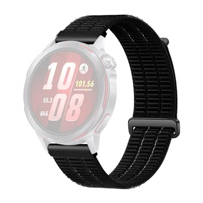 18mm Nylon Sport Loop Band for Huawei Watch GT 6 41mm  /  GT 5 41mm  /  GT 4 41mm Breathable Watch Strap - Black