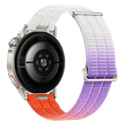 Armband für Huawei Watch GT Runner 2, Klettverschluss, Schnellwechsel, 22 mm, Nylonband, atmungsaktiv – Dawn Orange