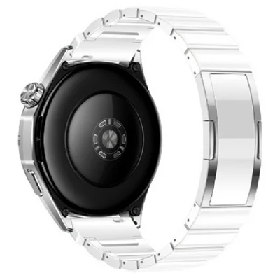 Quick-Release-22mm Ceramic-like Watch Band for Huawei Watch GT 6 46mm / GT 5 46mm / Xiaomi Watch S4 / Garmin Forerunner 265 One Bead Adjustable Strap - White