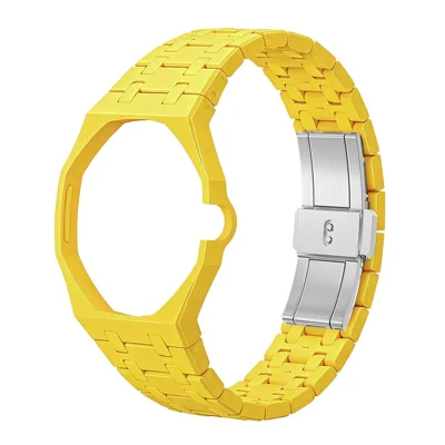 Замена браслета для Swatch Royal Pop, керамический ремешок, сплошной цвет, с интегрированным корпусом часов - Желтый / направление 3 часа