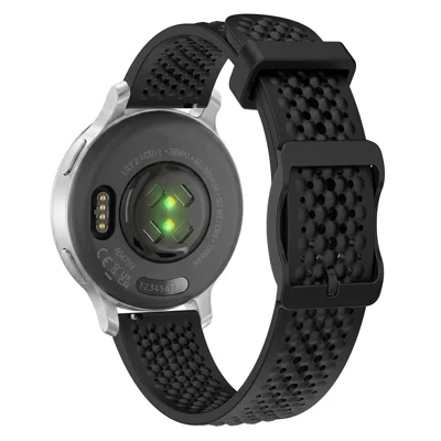 For Garmin Lily 2 Hollow Silicone Strap 14mm Breathable Watch Band Replacement - Black