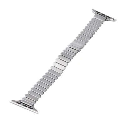 Oval Shape Link Watch Band for Apple Watch Ultra 4 3 2 1 49mm / Series 12 11 10 46mm / 9 8 7 45mm / SE3 SE2 SE 6 5 4 44mm / 3 2 1 42mm Stainless Steel Wrist Strap with Butterfly Clasp - Silver