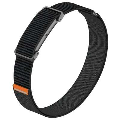 Нейлоновый ремешок для Google Fitbit Air с волшебной лентой, светоотражающей полосой и корпусом из цинкового сплава — черный цвет
