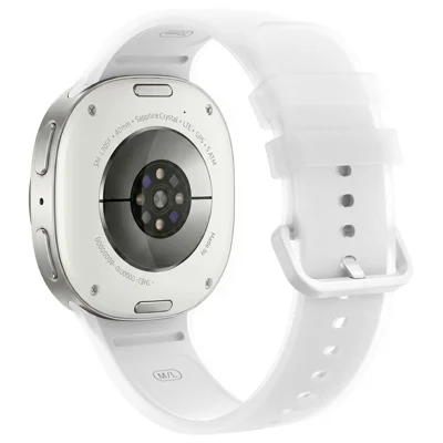 Size L Silicone Watch Band for Samsung Galaxy Watch9 40mm / 44mm / Watch8 40mm / 44mm / Watch8 Classic 46mm Jelly Color Strap with Color-Matched Buckle - White