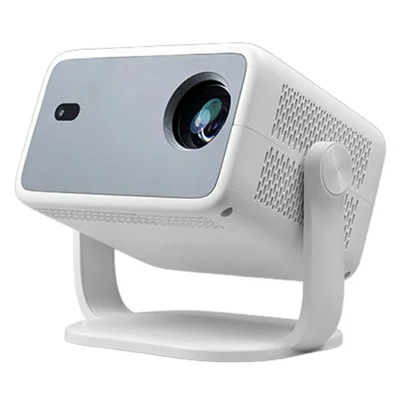 L018AR Full HD 1080P LCD-projektor Android 14 H726 Automatisk fokus Keystone Dubbelband WiFi 6 Hembio - Vit+Grå / US-uttag