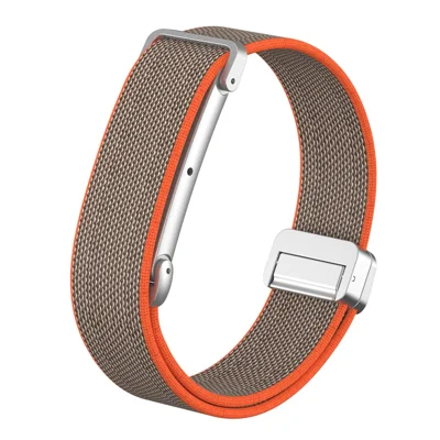 Voor Google Fitbit Air Geweven Band Verstelbare Magnetische Sluiting Nylon Horlogeband met Metalen Horlogebehuizing - Rye