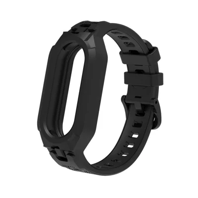 شريط ساعة رياضية لساعة شاومي الذكية 10 / 9 / 8 / سلسلة Mi Band 7 / 6 / 5 / 4، شريط معصم تنفّس من مادة TPU - أسود جرافيتي
