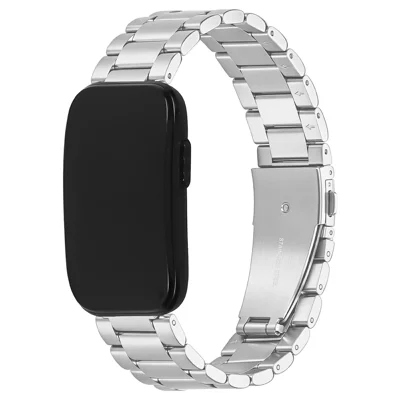 For Garmin CIRQA Smart Band 20mm Stainless Steel Watch Band Three Beads Strap with 14mm Connector - Silver