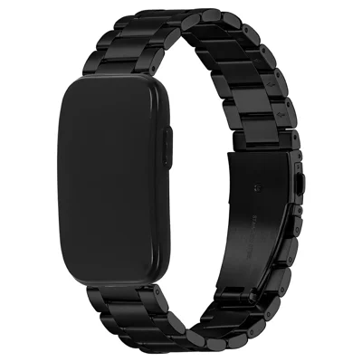 For Garmin CIRQA Smart Band 20mm Stainless Steel Watch Band Three Beads Strap with 14mm Connector - Black