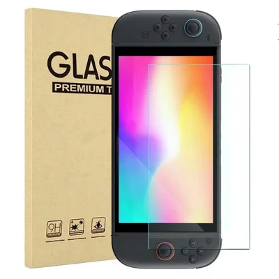 Protecteur d'écran pour Nintendo Switch 2 en verre trempé 0,3 mm 9H, film HD anti-empreintes - Transparent