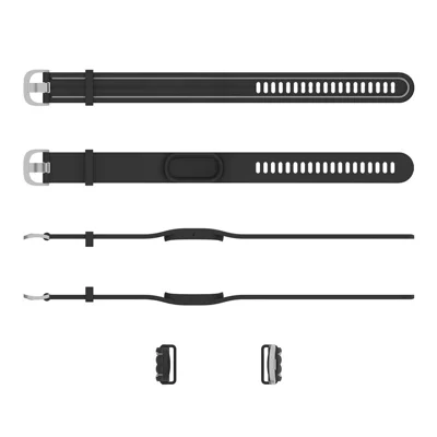 For Google Fitbit Air Watch Strap 20mm Liquid Silicone Shockproof IP68 Waterproof Dustproof Watch Band - Black Gray