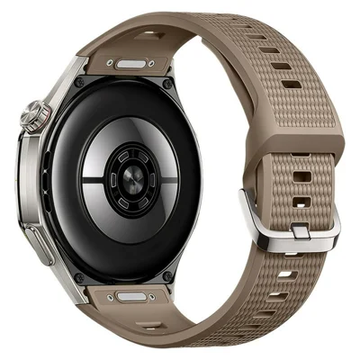 Watch Strap for Huawei Watch GT 7 Pro 46mm / GT 6 Pro 46mm / GT 5 Pro 46mm Silicone Textured Band - Amber Brown