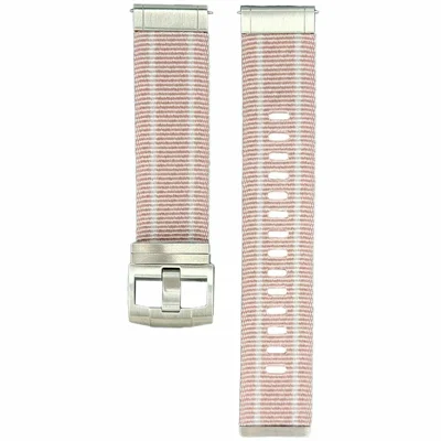 Quick-Release-22mm Nylon Woven Watch Strap for Huawei Watch GT 7 46mm / Oppo Watch X / X2 / X3 Adjustable Watchband with Silver Connector + Silver Buckle - Pink+White
