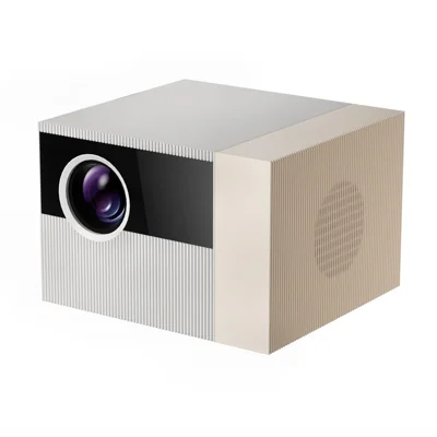 D1-ZT 720P Projektor 4K Decodierung Auto Keystone 45 Grad Gimbal Dual-Band WiFi für Zuhause - Beige / EU-Stecker
