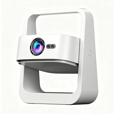 Q8-2 1080P Full HD Mini-Beamer Android WiFi 6 180-Grad-Drehung für Deckenprojektion – Weiß / EU-Stecker