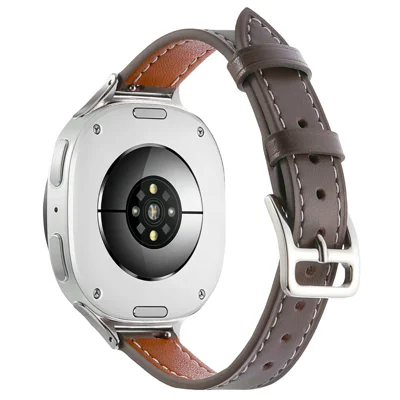 Slim Watch Band for Samsung Galaxy Watch8 44mm  /  40mm  /  Watch8 Classic 46mm  /  Watch9 44mm  /  40mm Adjustable Genuine Cow Leather Strap - Coffee
