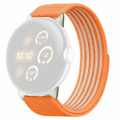 Sport Loop Watch Band for Google Pixel Watch 5 41mm / Watch 4 41mm / Watch 3 41mm / Watch 2 / Watch Breathable Nylon + Zinc Alloy Strap - Orange