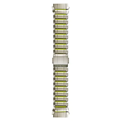 22mm Quick Release Watch Band for Huawei Watch GT 7 46mm / GT 7 Pro 46mm / GT 6 46mm / GT 6 Pro 46mm , Silicone + Titanium Magnetic Clasp Wristband - Silver+Green