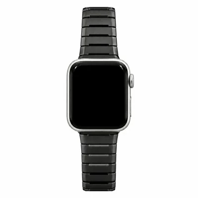 Watch Band for Apple Watch Ultra 4 3 2 1 49mm / Series 12 11 10 46mm / 9 8 7 45mm / SE3 SE2 SE 6 5 4 44mm / 3 2 1 42mm Titanium Alloy Grooved Wrist Strap - Black