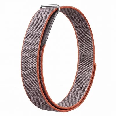 Für Google Fitbit Air Nylon Loop Armband atmungsaktiv verstellbar mit Klettverschluss Sportarmband (Standardversion) - Grau Orange