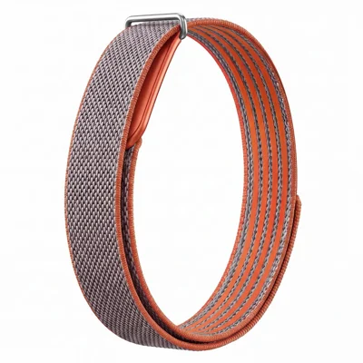 Für Google Fitbit Air Nylon Loop Armband atmungsaktives, schweißableitendes Armband mit verstellbarem Magic Tape Verschluss – Grau / Orange