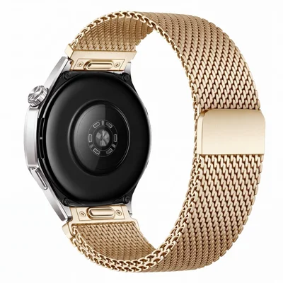 22mm Watch Band For Huawei Watch GT 7 46mm  /  GT 6 46mm  /  GT 5 46mm  /  GT 5 Pro 46mm Milanese Coarse Mesh Magnetic Clasp Stainless Steel Strap with Quick Release Button - Rose Gold