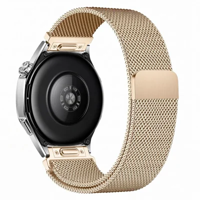 22mm Watch Band For Huawei Watch GT 7 46mm  /  GT 6 46mm  /  GT 5 46mm  /  GT 5 Pro 46mm Milanese Fine Mesh Magnetic Clasp Stainless Steel Strap with Quick Release Button - Rose Gold