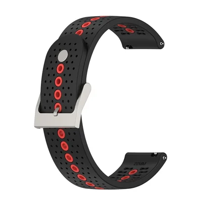 22mm Dual Color Watch Bands Waterproof Adjustable Soft Silicone Replacement Straps for Suunto 9 Speak / Suunto Run - Black / Orange