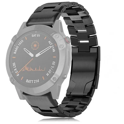 Watch Strap for Garmin Fenix 6 / 5 / Forerunner 935 / 945 Titanium Alloy Quick Release Replacement Wrist Band - Black