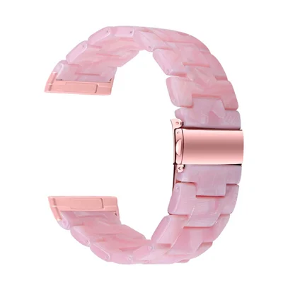 3 Beads Resin Watch Bands Stainless Steel Buckle Replacement Watch Strap for Fitbit Versa 3 / Fitbit Sense - Pearl Light Pink