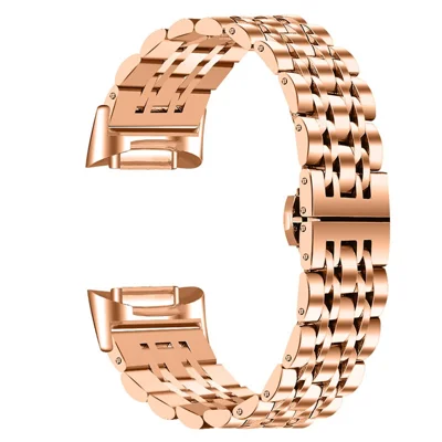 7er-Pack Edelstahl atmungsband Ersatzarmband Armband für Fitbit Charge 6 / 5 – Roségold