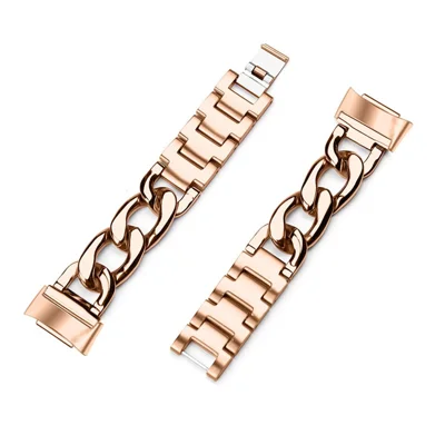 Ersatz-Armband, einreihiges Kettengliederarmband für Fitbit Charge 6 / 5 - Roségold