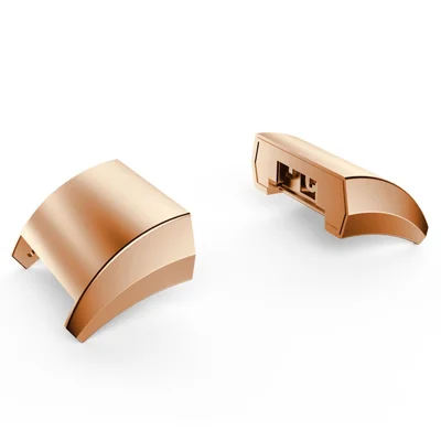 1 Pair 18mm Wrist Strap Connector Wristband Stainless Steel Adapter Replacement for Fitbit Charge 2 - Rose Gold