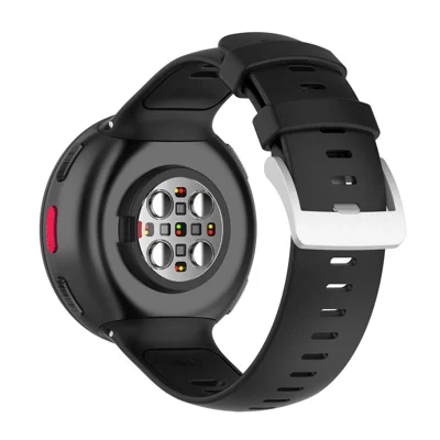 For Polar Vantage V2 Solid Color Silicone Smart Watch Strap Replacement Wrist Band - Black