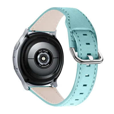 For Fossil Gen 5 Garrett/Carlyle HR Stainless Steel Buckle Design Soft Cowhide Leather Wrist Band Watch Strap (22mm) - Baby Blue