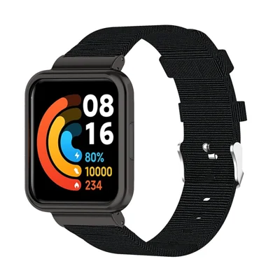Для Xiaomi Redmi Watch 2 Lite Strap Nylon Canvas Watch Band Replacement Breathable Wristband - Черный