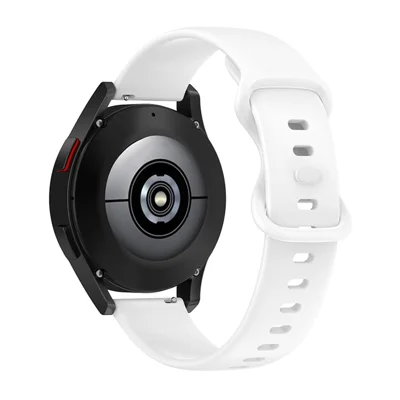 Für Samsung Galaxy Watch 4 40 mm / 44 mm / Sieh Dir 4 Klassische 42 mm an / Amazfit Bip 3 / GTS 3 Silicon Uhrenband 20mm Schnellverkaufshandgelenkriemen Mit Schmetterlingsschnalle Für Sports Uhr - Weiß