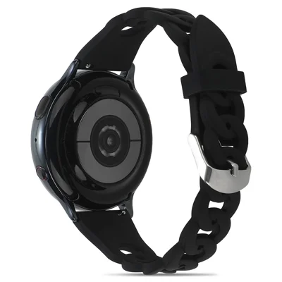Для Garmin Venu 2/Samsung Gear S3 Classic Circle Design Adjustable Silicone Strap 22mm Universal Replacement Watch Band - Black