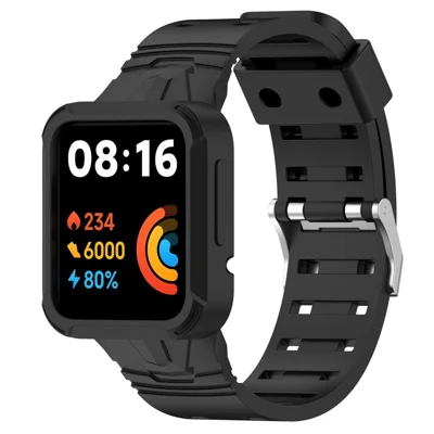 Для Xiaomi Redmi Watch 2 Lite/Mi Watch Lite2/Lite1 Универсальный силиконовый ремешок для часов Спортивный ремешок быстрого снятия с пряжкой - Черный
