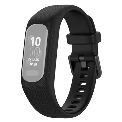 For Garmin Vivosmart 5 Armband Silicone Watch Strap with Case - Black
