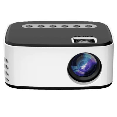 T20 HD 1080P Mini projektor Fjärrkontroll LED Videoprojektor Kontors- och hemmabiograf Enhet - Svart/Vit/EU-uttag
