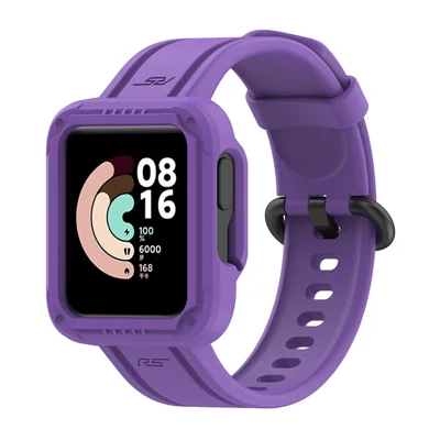 Для Xiaomi Redmi Watch/Redmi Watch 2/Mi Watch Lite/Mi Watch Lite 2 Smart Watch Best Spee Silicone Band с Кейсом с Часами - Пурпурный