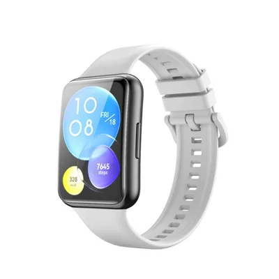 For Huawei Watch Fit 2 Silicone Watch Band Adjustable Soft Replacement Strap - White