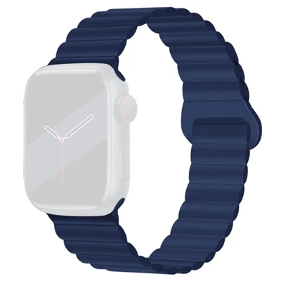 Watch Strap for Apple Watch Series 12 11 10 42mm / 9 8 7 41mm / SE3 SE2 SE 6 5 4 40mm / 3 2 1 38mm Magnetic Silicone Watch Band - Blue