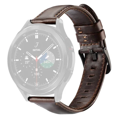 DUX DUCIS Für Samsung Galaxy Watch3 41mm / Watch6 40mm / 44mm / Watch6 Classic 43mm / 47mm PU-Leder-Armband 20mm - Kaffee