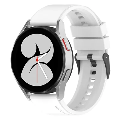 For Samsung Galaxy Watch6 40mm 44mm / Watch6 Classic 43mm 47mm / Watch 5 40mm 44mm / 5 Pro 45mm 20mm Silicone Strap Wristband - White