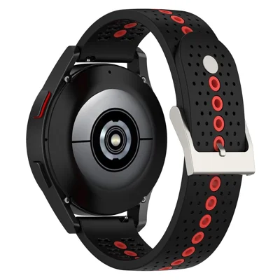 Für Samsung Galaxy Watch 5 Pro 45mm / Huami Amazfit Bip 3 / 3 Pro Silikon-Uhrenarmband 20mm Zweifarbiges Armband Ersatz - Schwarz / Orange