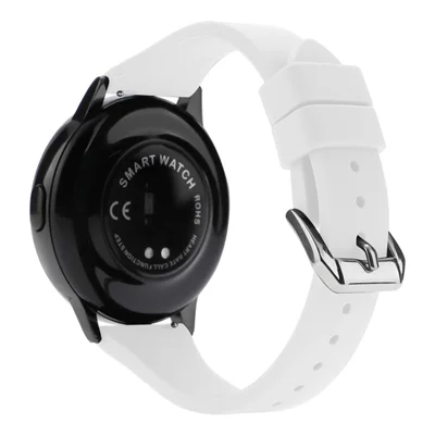 Для Samsung Galaxy Watch 5 Pro 45mm / Huami Amazfit Bip 3 Pro Universal 20mm Smartwatch Strap Adjustable Silicone Wrist Band - White
