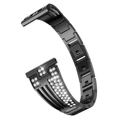 Für Samsung Galaxy Watch3 45mm / Gear S3 Frontier / Gear S3 Classic / Huawei Watch GT3 Pro Rhinestones Dekor Metallarmband 22mm Universelles Uhrenarmband - Schwarz